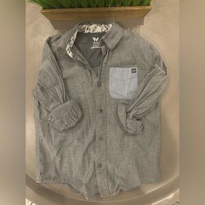 Shaun White Boys Long Sleeve Gray Button Down Size 6/7